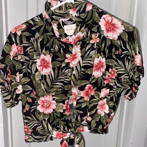 Hawaiian Crop Tie front Top